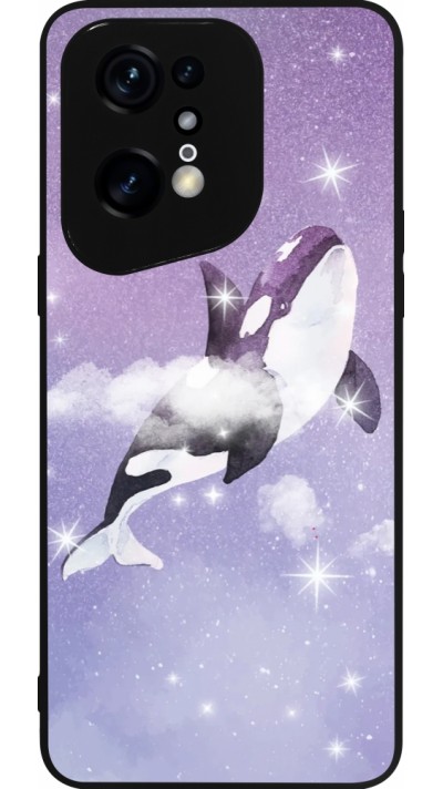 OPPO Find X5 Pro Case Hülle - Silikon schwarz Whale in sparking stars