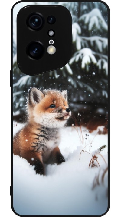 OPPO Find X5 Pro Case Hülle - Silikon schwarz Weihnachten 2023 Fuechslein Tanne