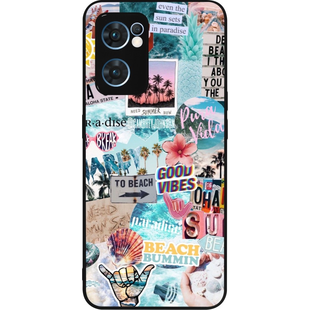 OPPO Reno7 5G Case Hülle - Silikon schwarz Summer 20 collage