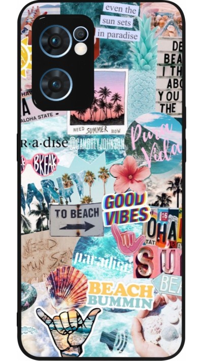 OPPO Reno7 5G Case Hülle - Silikon schwarz Summer 20 collage