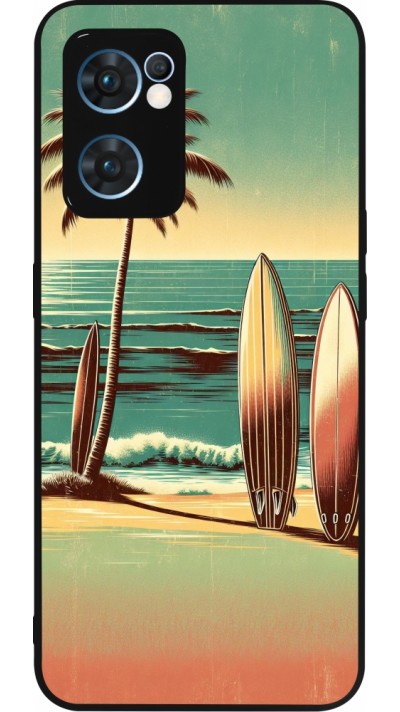 OPPO Reno7 5G Case Hülle - Silikon schwarz Surf Paradise