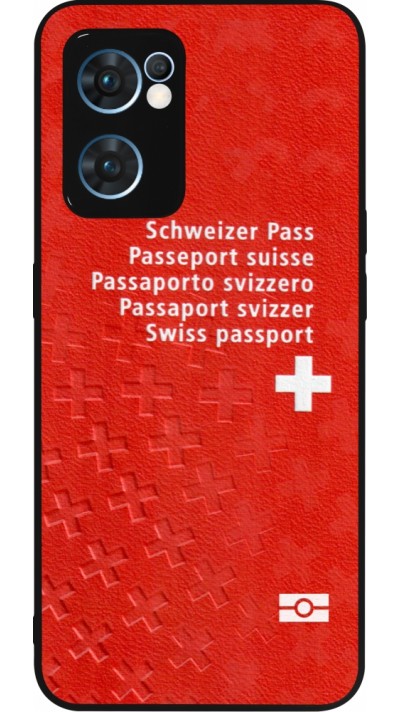 OPPO Reno7 5G Case Hülle - Silikon schwarz Swiss Passport