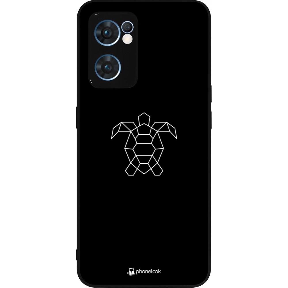 OPPO Reno7 5G Case Hülle - Silikon schwarz Turtles lines on black