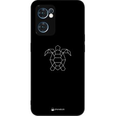 OPPO Reno7 5G Case Hülle - Silikon schwarz Turtles lines on black