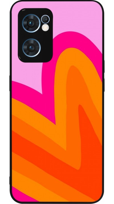 OPPO Reno7 5G Case Hülle - Silikon schwarz Valentine 2024 heart gradient