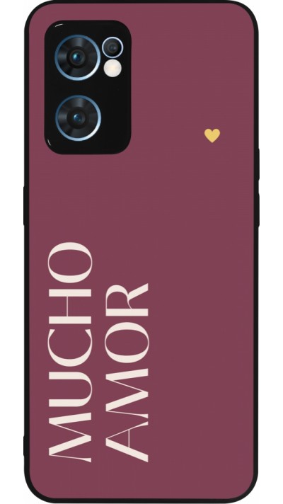 OPPO Reno7 5G Case Hülle - Silikon schwarz Valentine 2024 mucho amor rosado