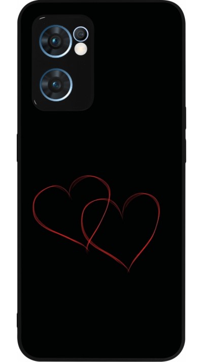 OPPO Reno7 5G Case Hülle - Silikon schwarz Valentine 2023 attached heart