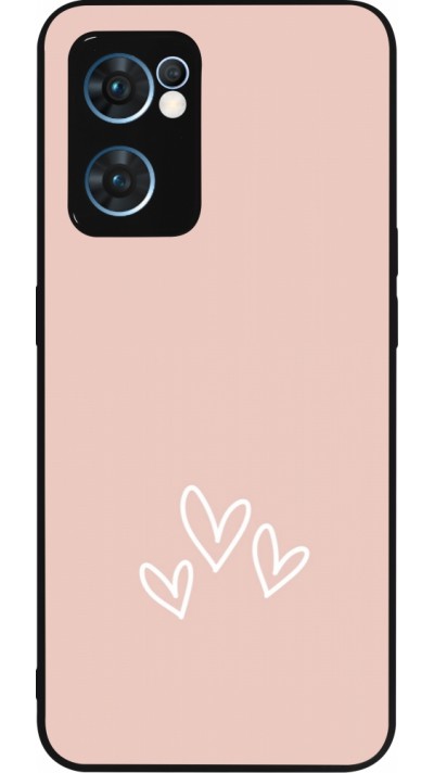 OPPO Reno7 5G Case Hülle - Silikon schwarz Valentine 2023 three minimalist hearts