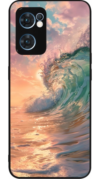 OPPO Reno7 5G Case Hülle - Silikon schwarz Wave Sunset