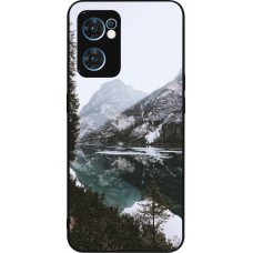 OPPO Reno7 5G Case Hülle - Silikon schwarz Winter 22 snowy mountain and lake