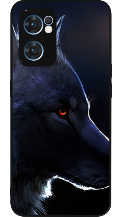 OPPO Reno7 5G Case Hülle - Silikon schwarz Wolf Shape