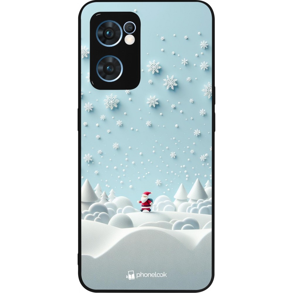 OPPO Reno7 5G Case Hülle - Silikon schwarz Weihnachten 2023 Kleiner Vater Schneeflocke