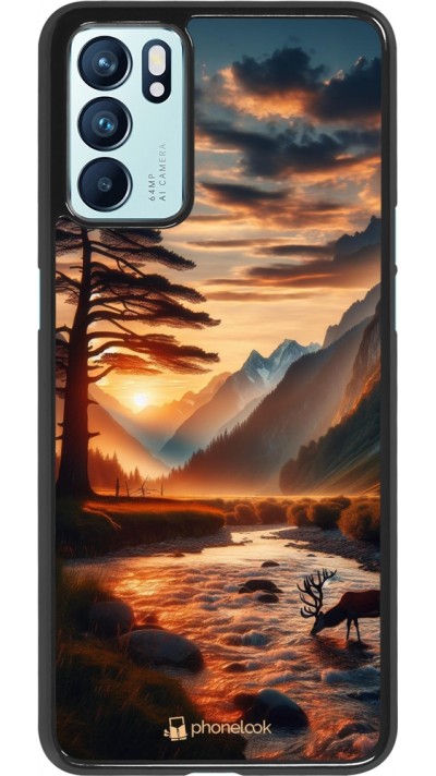 OPPO Reno6 5G Case Hülle - Tal Sonnenuntergang Hirsch Baum