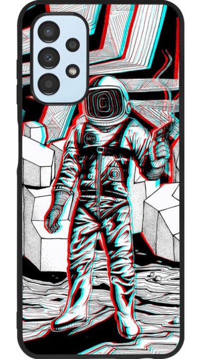 Hülle Samsung Galaxy A13 5G - Silikon schwarz Anaglyph Astronaut