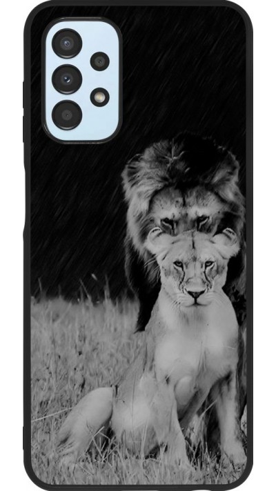 Hülle Samsung Galaxy A13 5G - Silikon schwarz Angry lions