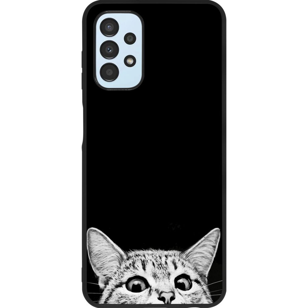 Hülle Samsung Galaxy A13 5G - Silikon schwarz Cat Looking Up Black