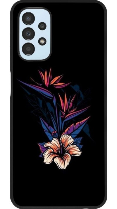 Hülle Samsung Galaxy A13 5G - Silikon schwarz Dark Flowers