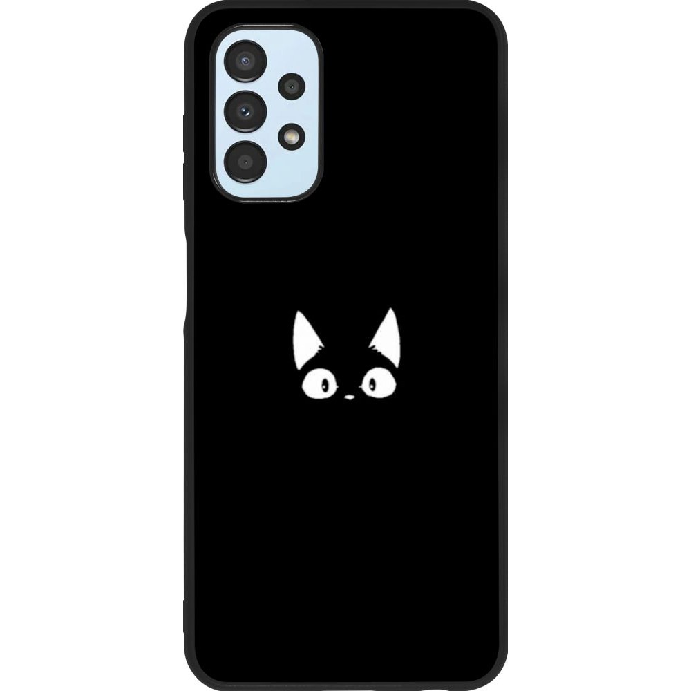 Hülle Samsung Galaxy A13 5G - Silikon schwarz Funny cat on black