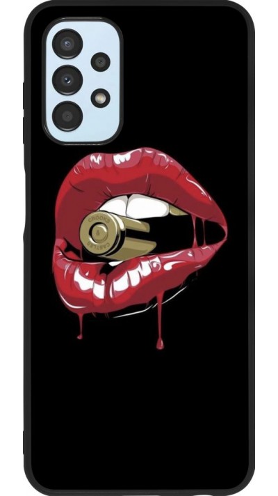 Hülle Samsung Galaxy A13 5G - Silikon schwarz Lips bullet