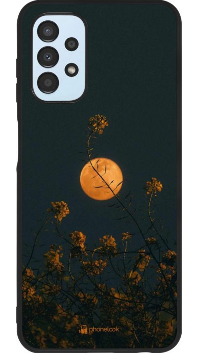 Hülle Samsung Galaxy A13 5G - Silikon schwarz Moon Flowers