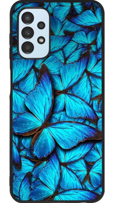 Hülle Samsung Galaxy A13 5G - Silikon schwarz Papillon bleu