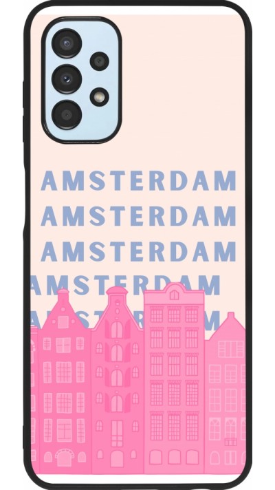 Samsung Galaxy A13 5G Case Hülle - Silikon schwarz Amsterdam Pink Print