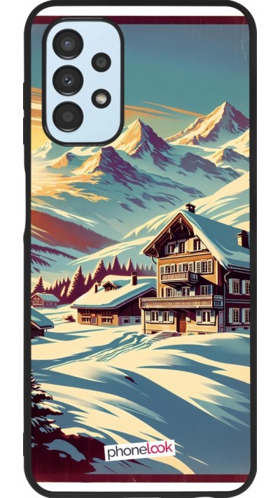 Samsung Galaxy A13 5G Case Hülle - Silikon schwarz Chalet Berg verschneit