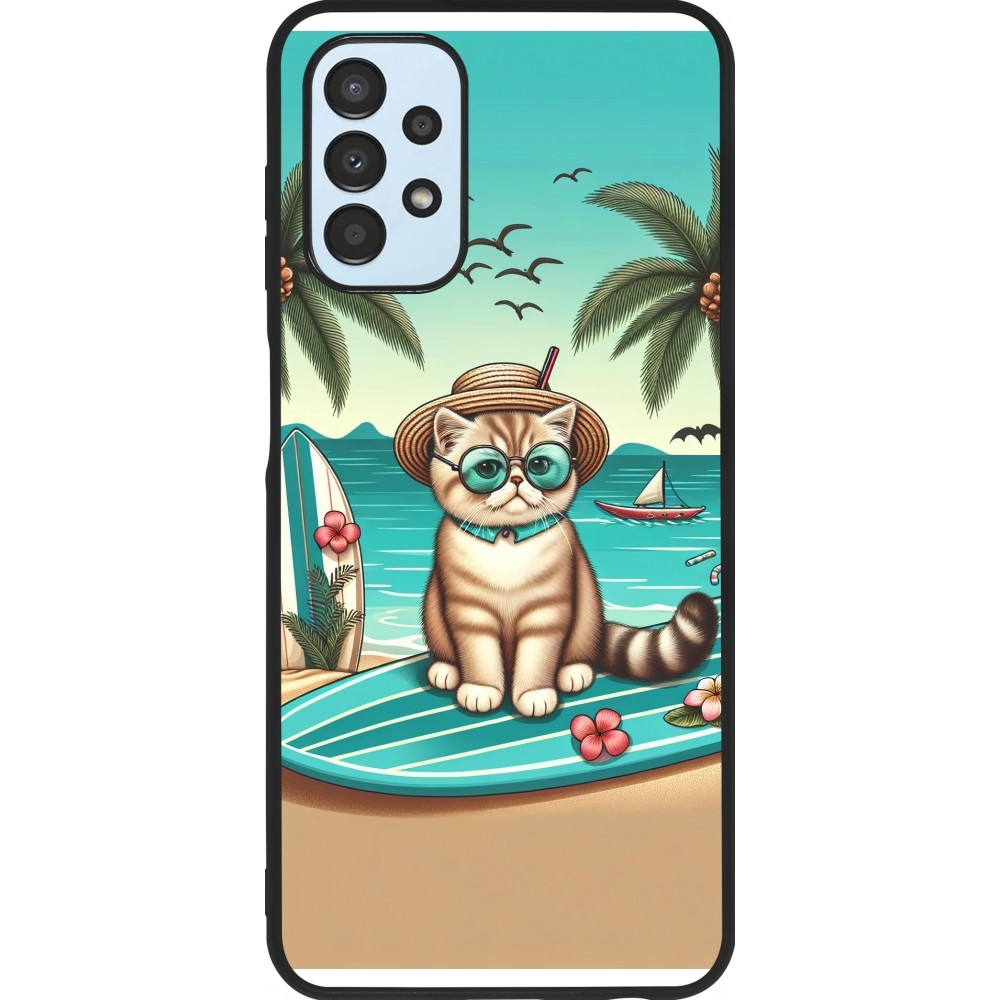 Samsung Galaxy A13 5G Case Hülle - Silikon schwarz Chat Surf Stil