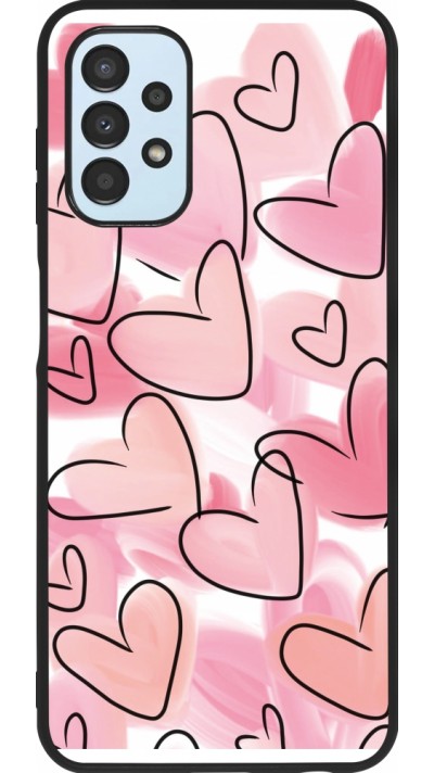 Samsung Galaxy A13 5G Case Hülle - Silikon schwarz Easter 2023 pink hearts