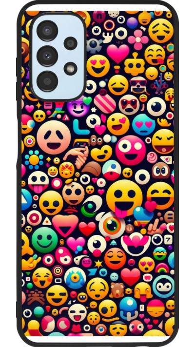 Samsung Galaxy A13 5G Case Hülle - Silikon schwarz Emoji Mix Farbe