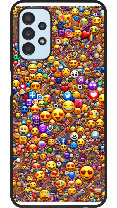 Samsung Galaxy A13 5G Case Hülle - Silikon schwarz Emoji gemischt