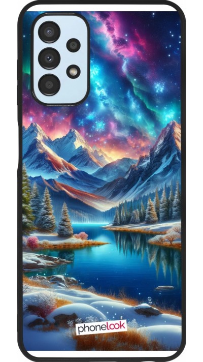 Samsung Galaxy A13 5G Case Hülle - Silikon schwarz Fantasiebergsee Himmel Sterne