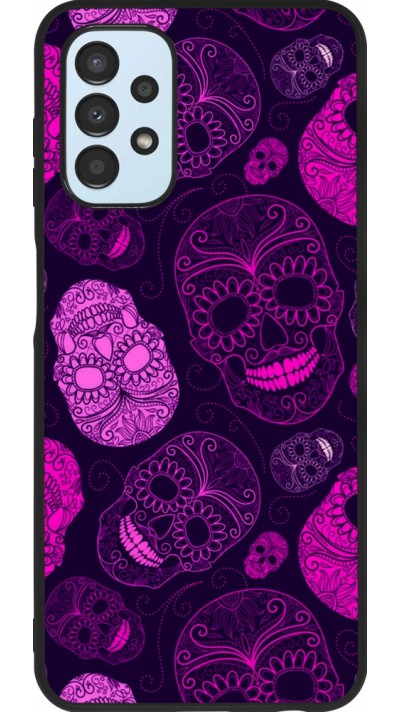 Samsung Galaxy A13 5G Case Hülle - Silikon schwarz Halloween 2023 pink skulls