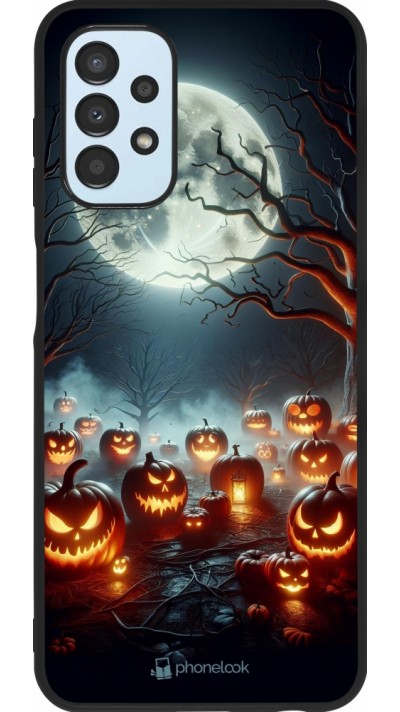 Samsung Galaxy A13 5G Case Hülle - Silikon schwarz Halloween 2024 Viele Kuerbisse