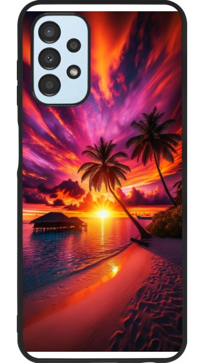 Samsung Galaxy A13 5G Case Hülle - Silikon schwarz Malediven Abenddämmerung Glückseligkeit