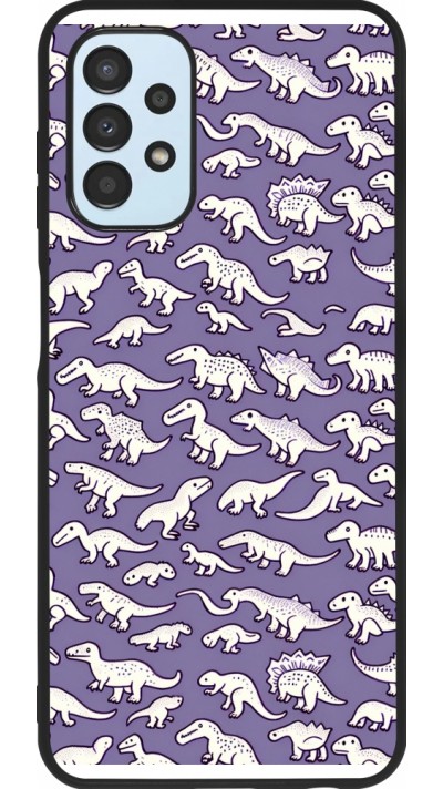 Samsung Galaxy A13 5G Case Hülle - Silikon schwarz Mini-Dino-Muster violett