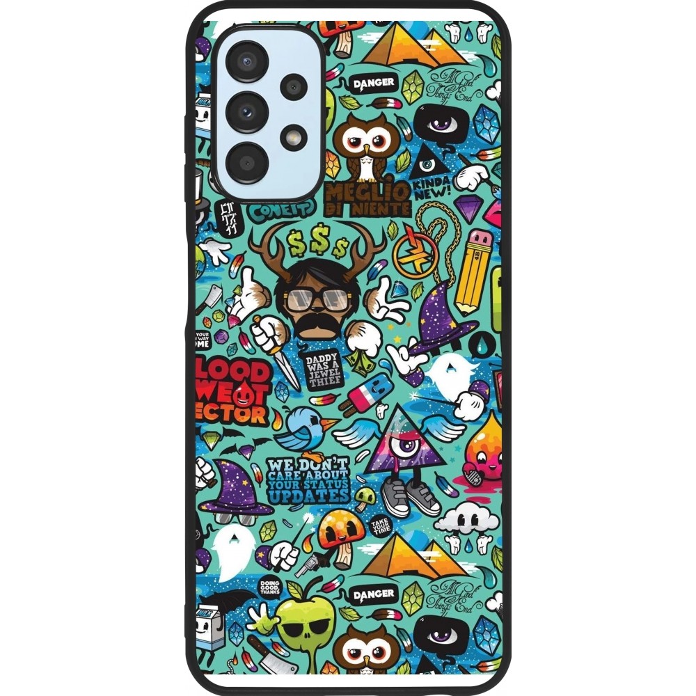 Samsung Galaxy A13 5G Case Hülle - Silikon schwarz Mixed Cartoons Turquoise