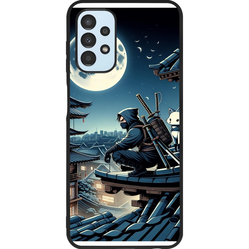 Samsung Galaxy A13 5G Case Hülle - Silikon schwarz Ninja unter dem Mond