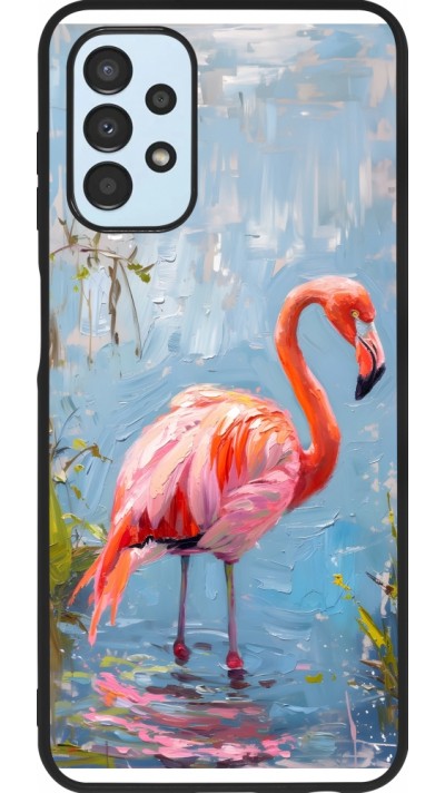 Samsung Galaxy A13 5G Case Hülle - Silikon schwarz Paint Flamingo