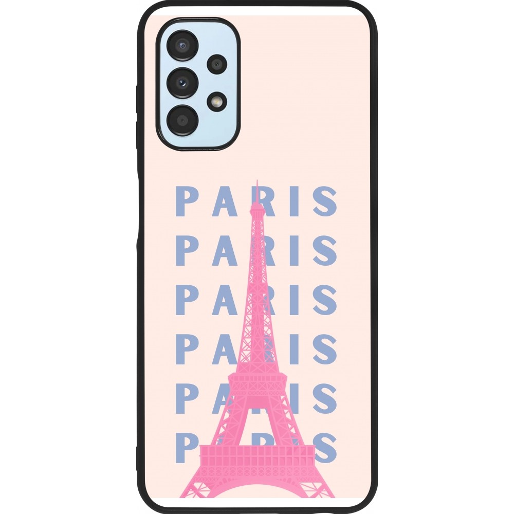 Samsung Galaxy A13 5G Case Hülle - Silikon schwarz Paris Pink Print