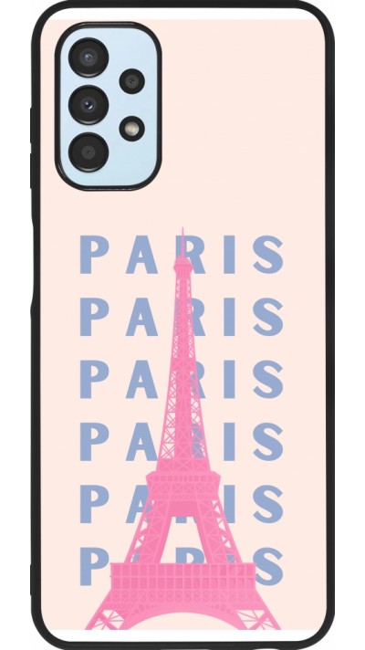 Samsung Galaxy A13 5G Case Hülle - Silikon schwarz Paris Pink Print