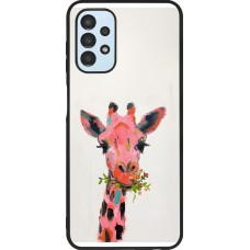 Samsung Galaxy A13 5G Case Hülle - Silikon schwarz Pink Girafe Paint