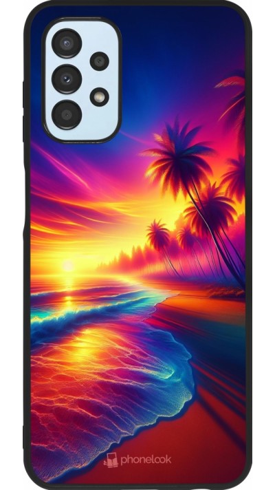 Samsung Galaxy A13 5G Case Hülle - Silikon schwarz Strand Sonnenuntergang auffällig