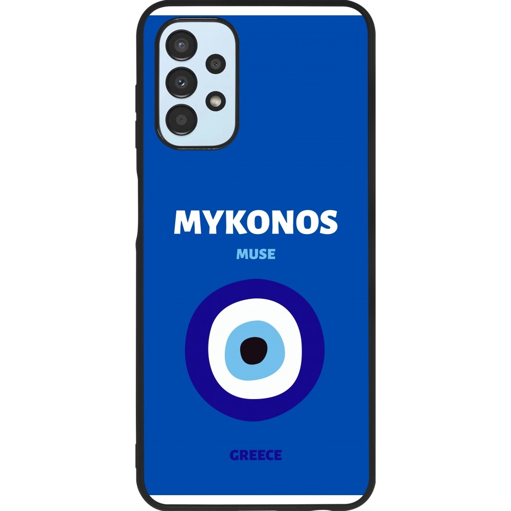 Samsung Galaxy A13 5G Case Hülle - Silikon schwarz Pop Summer Destination Mykonos