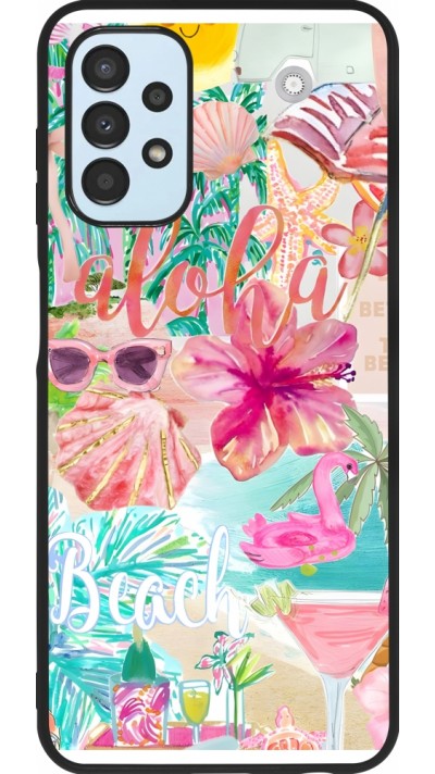 Samsung Galaxy A13 5G Case Hülle - Silikon schwarz Preppy Collage Aloha