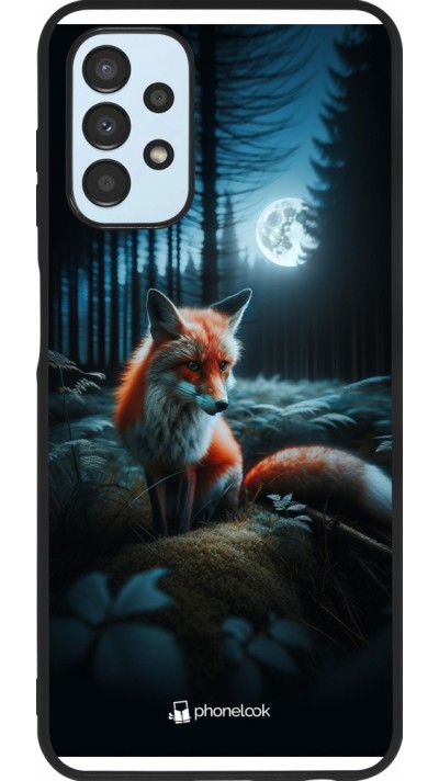 Samsung Galaxy A13 5G Case Hülle - Silikon schwarz Fuchs Mond Wald