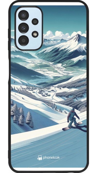 Samsung Galaxy A13 5G Case Hülle - Silikon schwarz Snowboarder Berg