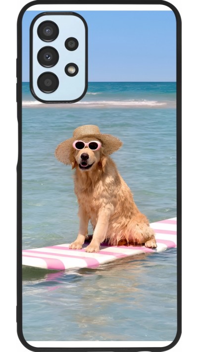 Samsung Galaxy A13 5G Case Hülle - Silikon schwarz Summer Dog on Paddle