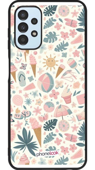 Samsung Galaxy A13 5G Case Hülle - Silikon schwarz Sommer Pink Muster