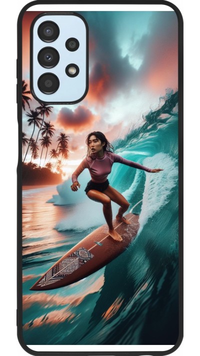 Samsung Galaxy A13 5G Case Hülle - Silikon schwarz Surferin aus Bali